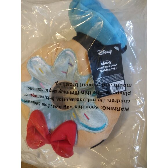 Disney Chewy Donald Duck Donut Plush Animal Dog Toy - Picture 5 of 5